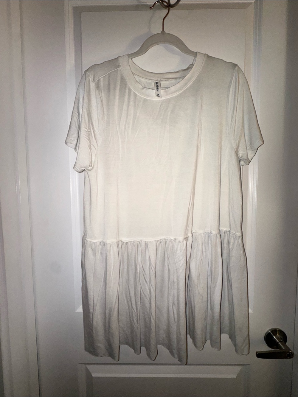 Urban Outfitters White Short Sleeve Tiered Tunic